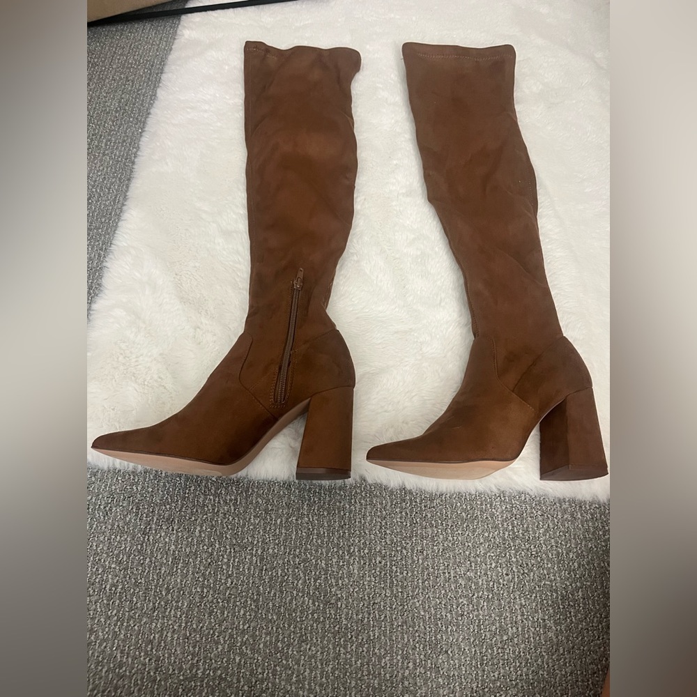 Steve Madden : Shaya Womens Faux Suede Pointed Toe Over-The-Knee Boots